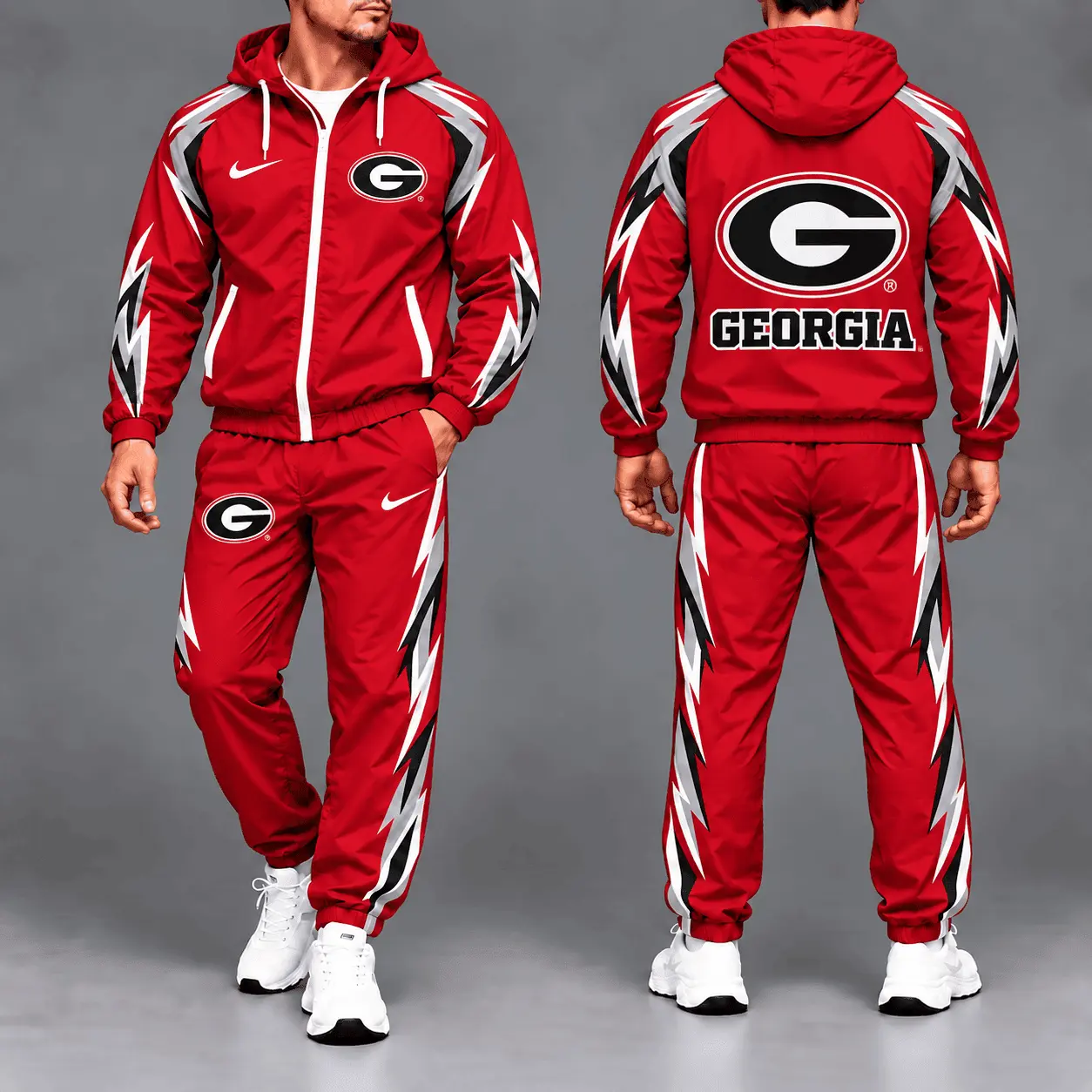 Georgia Bulldogs | Premium NCAA Elevate Performance Full-Zip Hooded Jacket & Jogger Pants Set NTH1