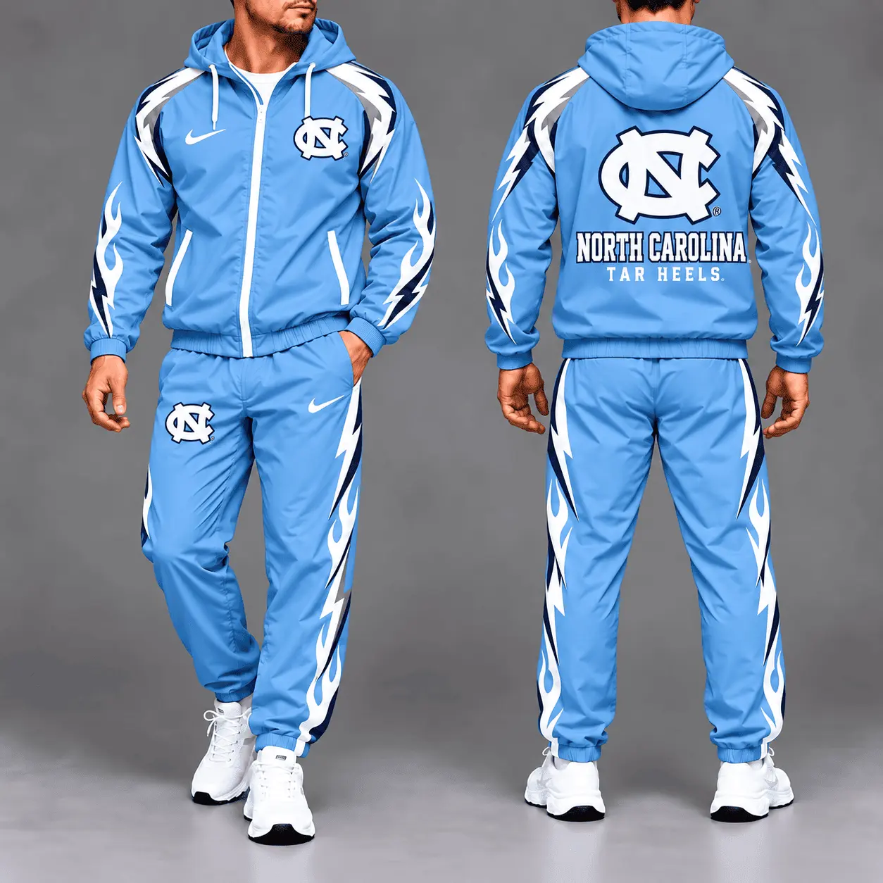 North Carolina Tar Heels | Premium NCAA Elevate Performance Full-Zip Hooded Jacket & Jogger Pants Set NTH1
