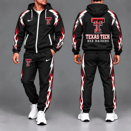Texas Tech Red Raiders | Premium NCAA Elevate Performance Full-Zip Hooded Jacket & Jogger Pants Set NTH1