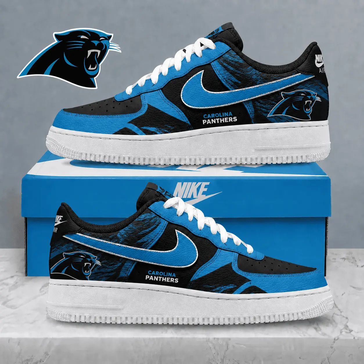 Carolina Panthers | Premium NFL Stadium Talon Line AF1 Shoes NTD