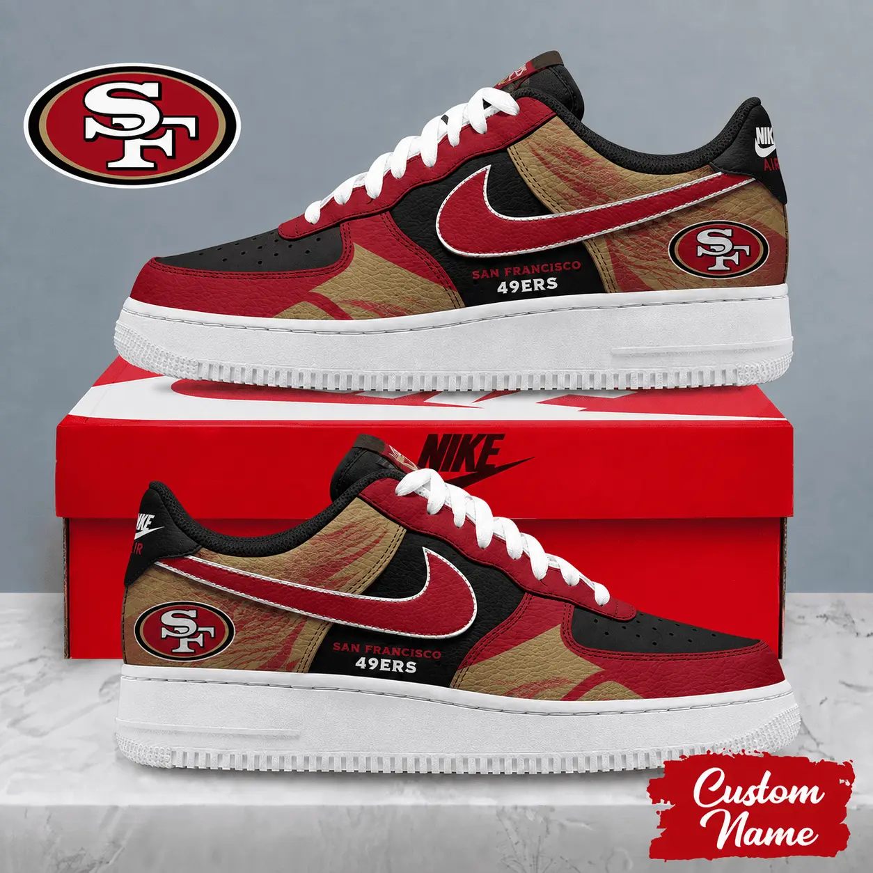 San Francisco 49ers | Premium NFL Stadium Talon Line AF1 Shoes NTD