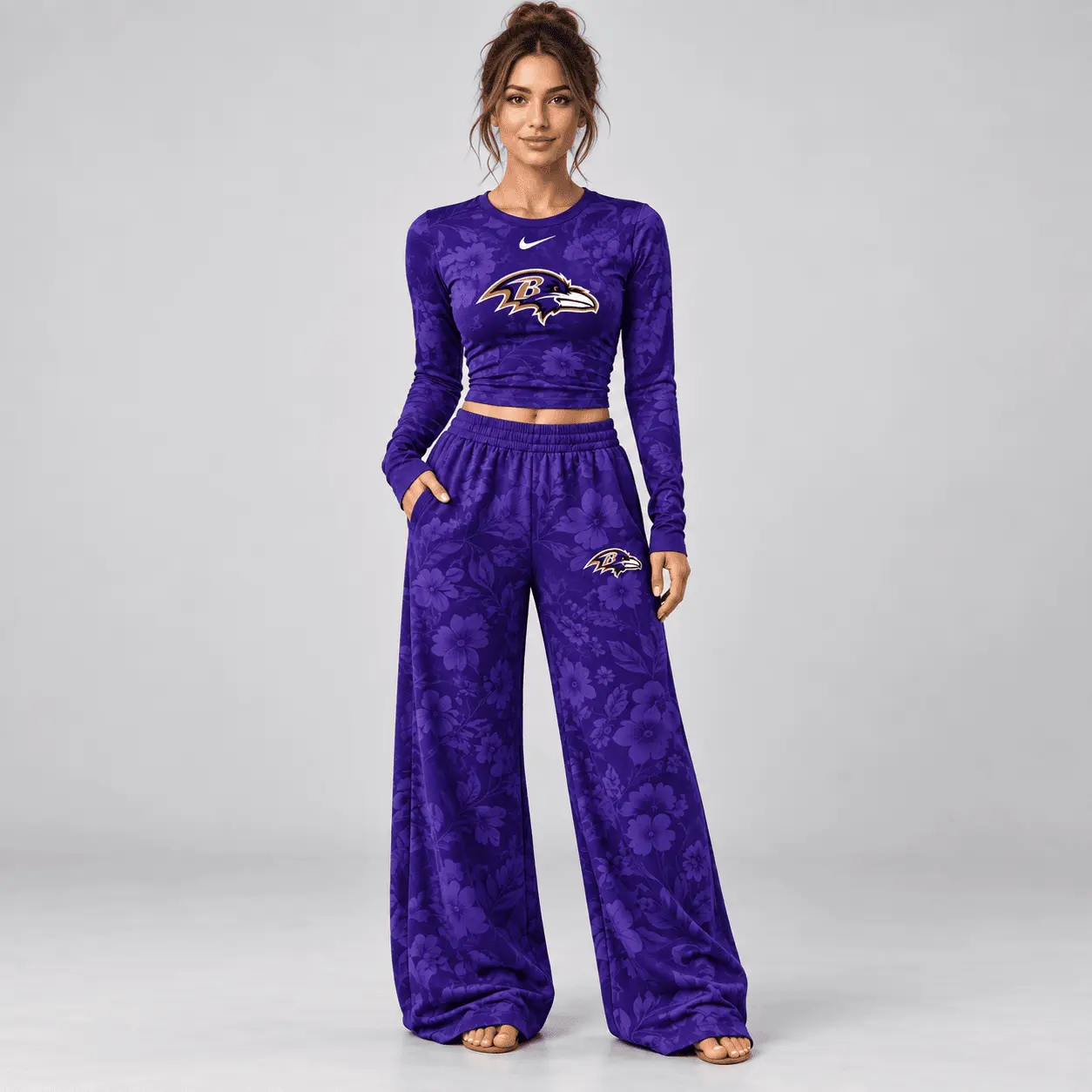 Baltimore Ravens | Premium NFL Game Day Bloom Long Sleeve Shirt & Pants Set TD - Image 2