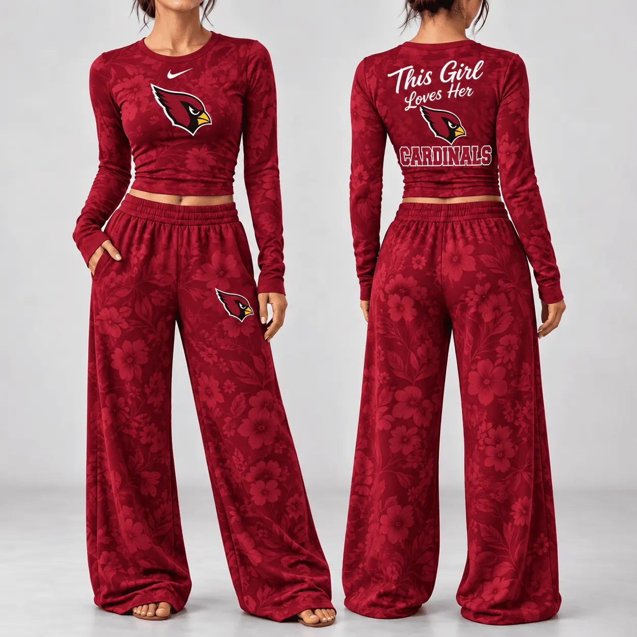 Arizona Cardinals | Premium NFL Game Day Bloom Long Sleeve Shirt & Pants Set TD