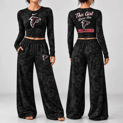 Atlanta Falcons | Premium NFL Game Day Bloom Long Sleeve Shirt & Pants Set TD