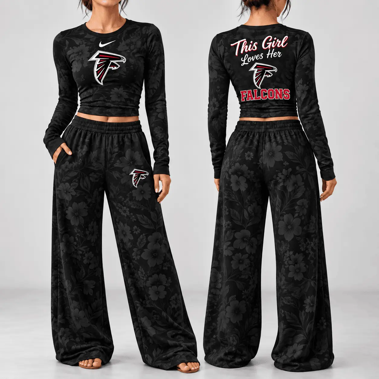 Atlanta Falcons | Premium NFL Game Day Bloom Long Sleeve Shirt & Pants Set TD