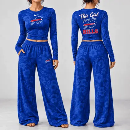 Buffalo Bills | Premium NFL Game Day Bloom Long Sleeve Shirt & Pants Set TD