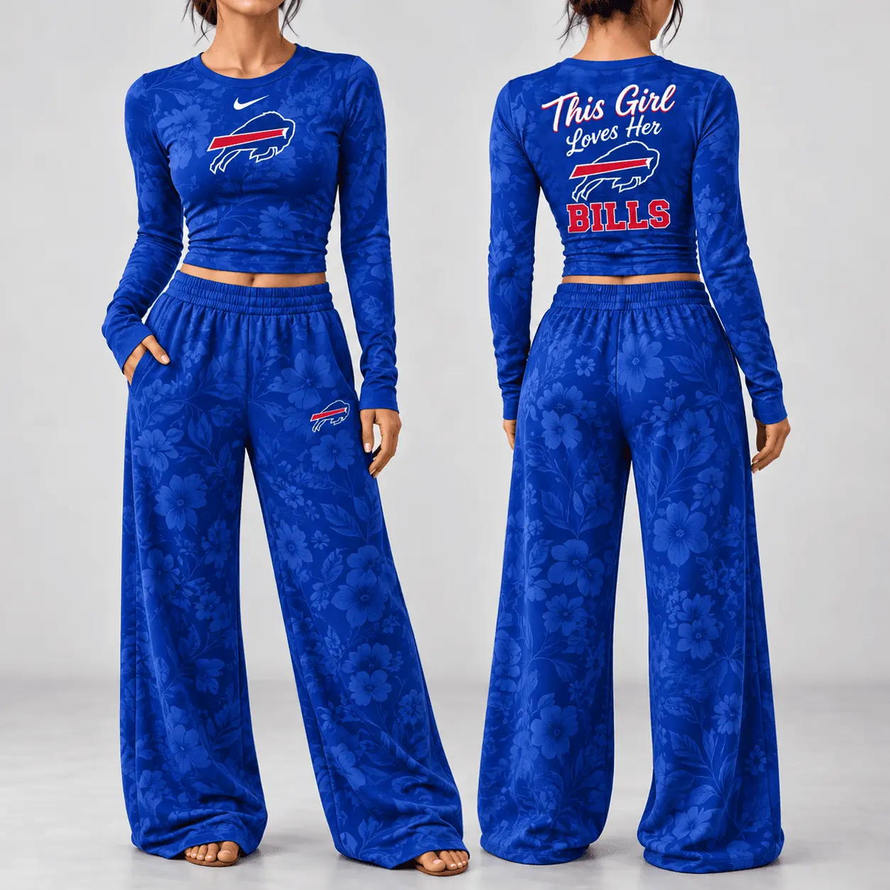 Buffalo Bills | Premium NFL Game Day Bloom Long Sleeve Shirt & Pants Set TD