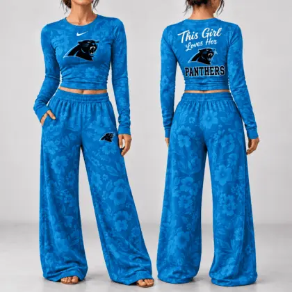 Carolina Panthers | Premium NFL Game Day Bloom Long Sleeve Shirt & Pants Set TD