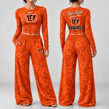 Cincinnati Bengals | Premium NFL Game Day Bloom Long Sleeve Shirt & Pants Set TD