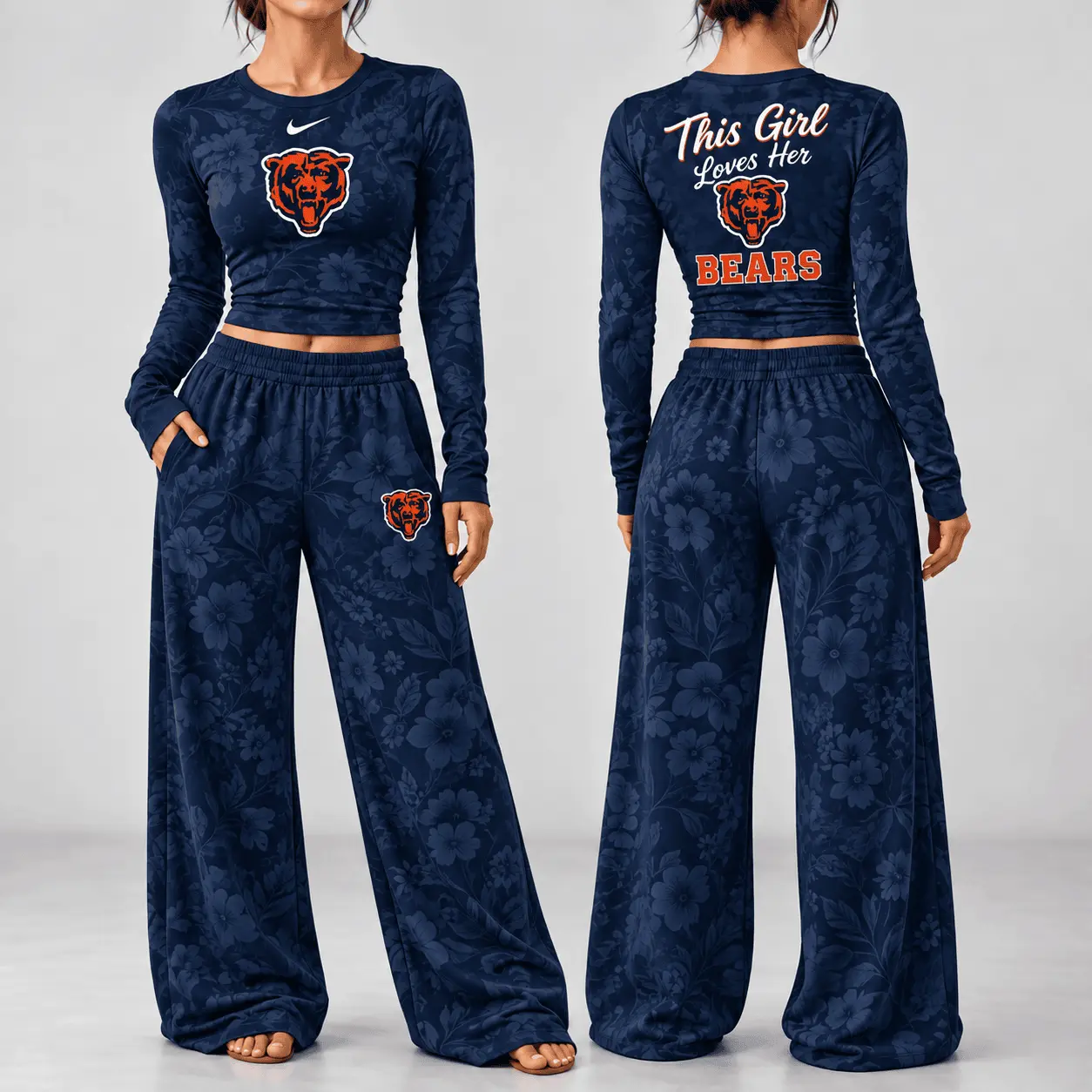 Chicago Bears | Premium NFL Game Day Bloom Long Sleeve Shirt & Pants Set TD