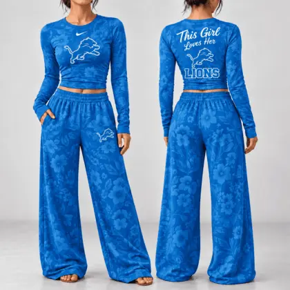 Detroit Lions | Premium NFL Game Day Bloom Long Sleeve Shirt & Pants Set TD