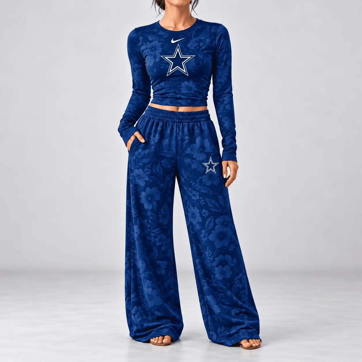 Dallas Cowboys | Premium NFL Game Day Bloom Long Sleeve Shirt & Pants Set TD - Image 2