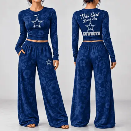 Dallas Cowboys | Premium NFL Game Day Bloom Long Sleeve Shirt & Pants Set TD