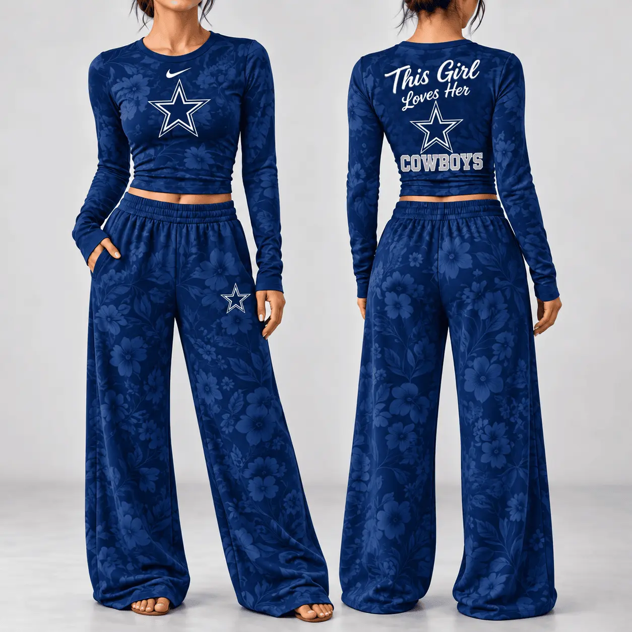 Dallas Cowboys | Premium NFL Game Day Bloom Long Sleeve Shirt & Pants Set TD