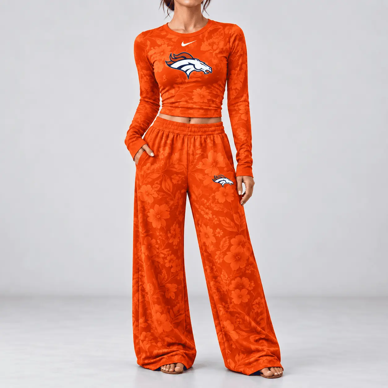 Denver Broncos | Premium NFL Game Day Bloom Long Sleeve Shirt & Pants Set TD - Image 2