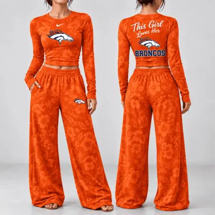 Denver Broncos | Premium NFL Game Day Bloom Long Sleeve Shirt & Pants Set TD