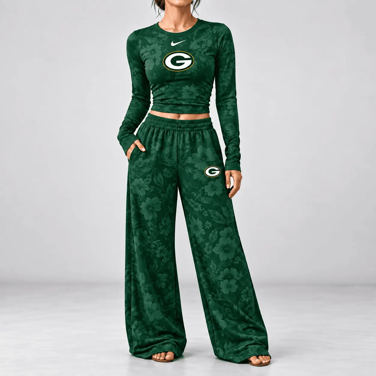 Green Bay Packers | Premium NFL Game Day Bloom Long Sleeve Shirt & Pants Set TD - Image 2