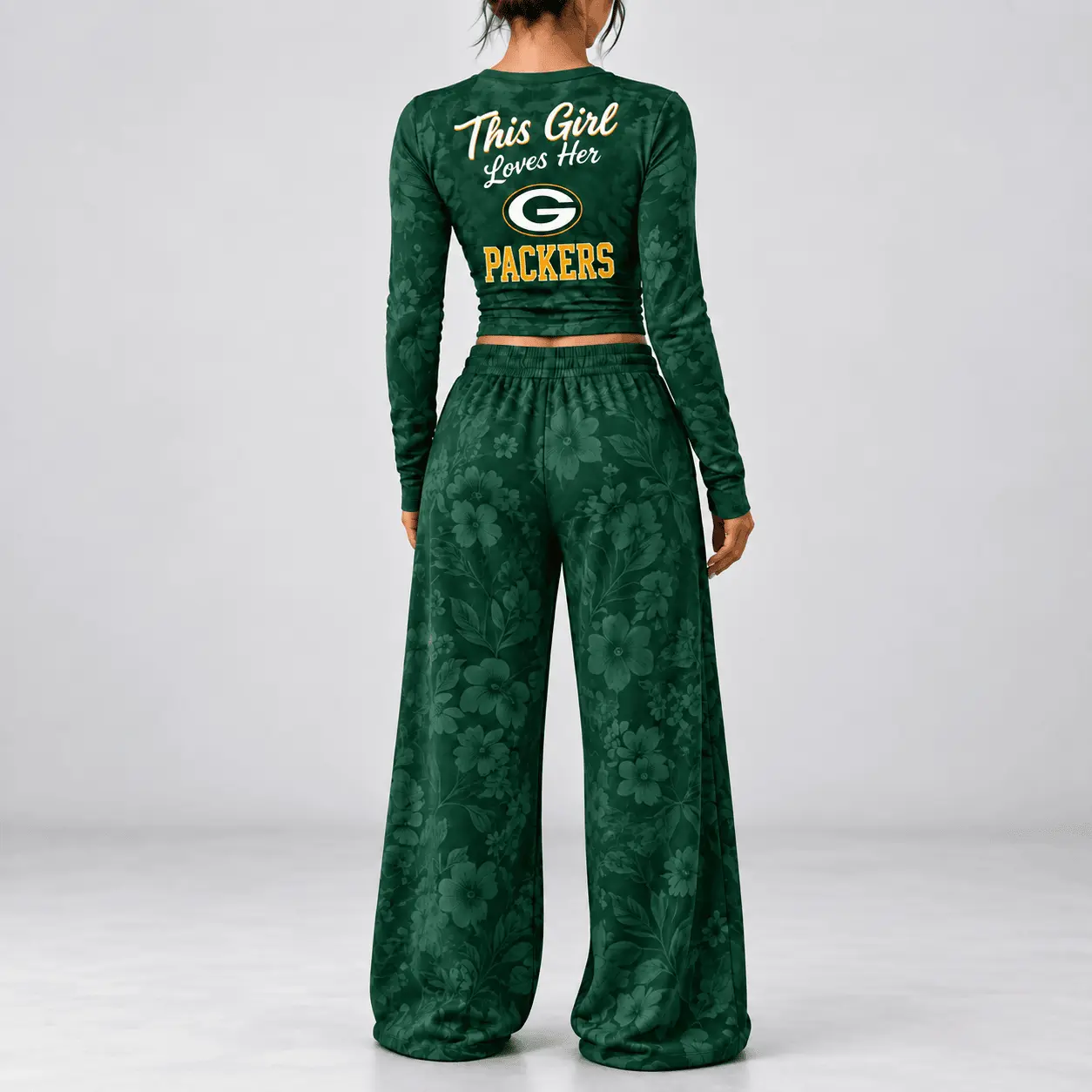 Green Bay Packers | Premium NFL Game Day Bloom Long Sleeve Shirt & Pants Set TD - Image 3