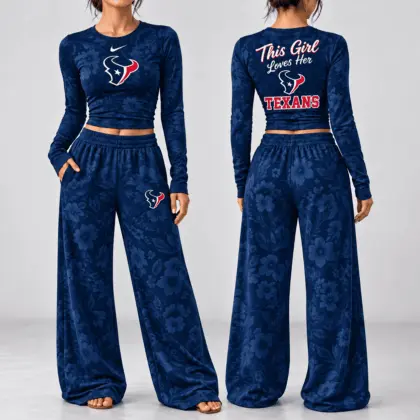 Houston Texans | Premium NFL Game Day Bloom Long Sleeve Shirt & Pants Set TD