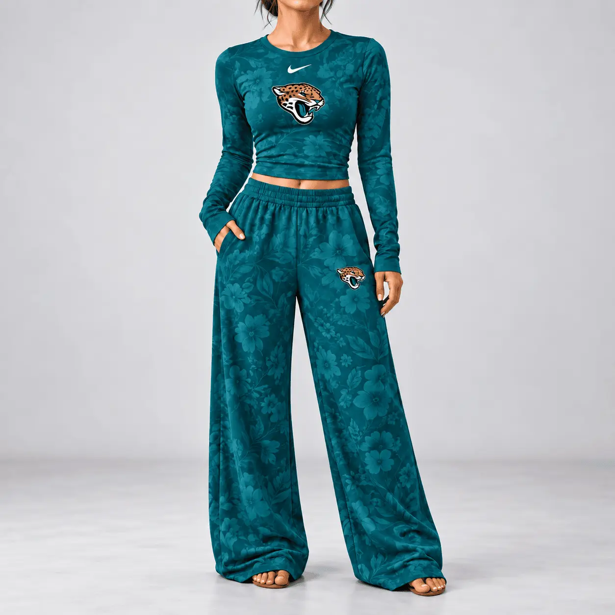Jacksonville Jaguars | Premium NFL Game Day Bloom Long Sleeve Shirt & Pants Set TD - Image 2