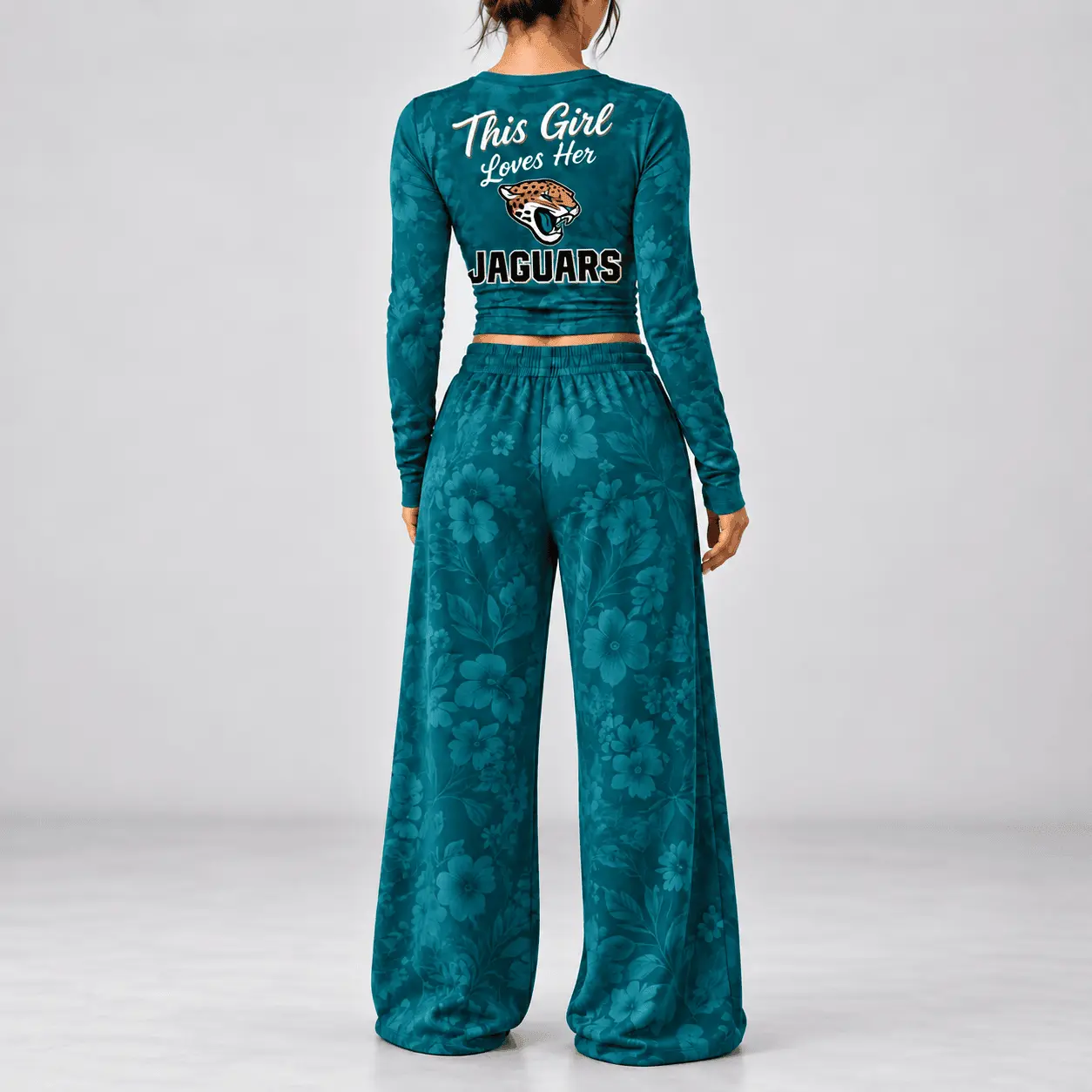 Jacksonville Jaguars | Premium NFL Game Day Bloom Long Sleeve Shirt & Pants Set TD - Image 3