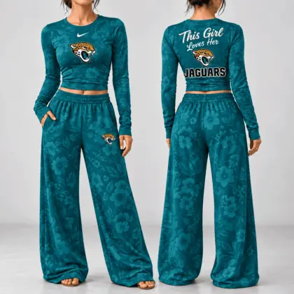 Jacksonville Jaguars | Premium NFL Game Day Bloom Long Sleeve Shirt & Pants Set TD