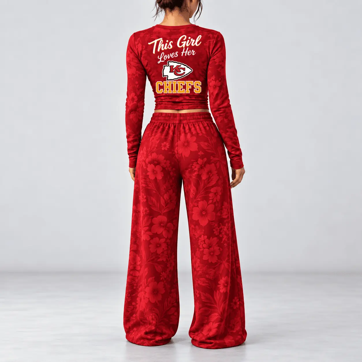 Kansas City Chiefs | Premium NFL Game Day Bloom Long Sleeve Shirt & Pants Set TD - Image 3
