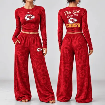 Kansas City Chiefs | Premium NFL Game Day Bloom Long Sleeve Shirt & Pants Set TD