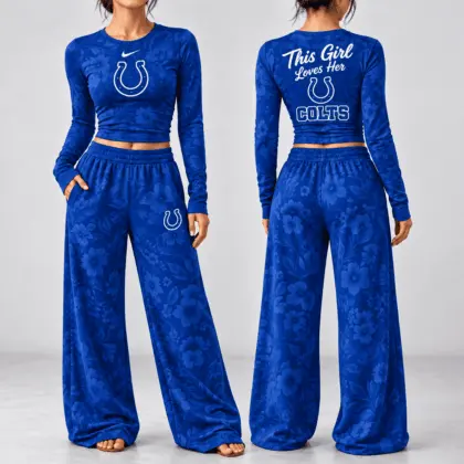 Indianapolis Colts | Premium NFL Game Day Bloom Long Sleeve Shirt & Pants Set TD