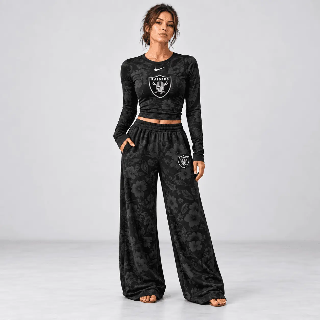 Las Vegas Raiders | Premium NFL Game Day Bloom Long Sleeve Shirt & Pants Set TD - Image 2