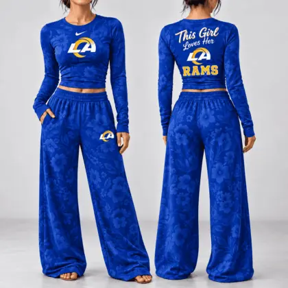 Los Angeles Rams | Premium NFL Game Day Bloom Long Sleeve Shirt & Pants Set TD