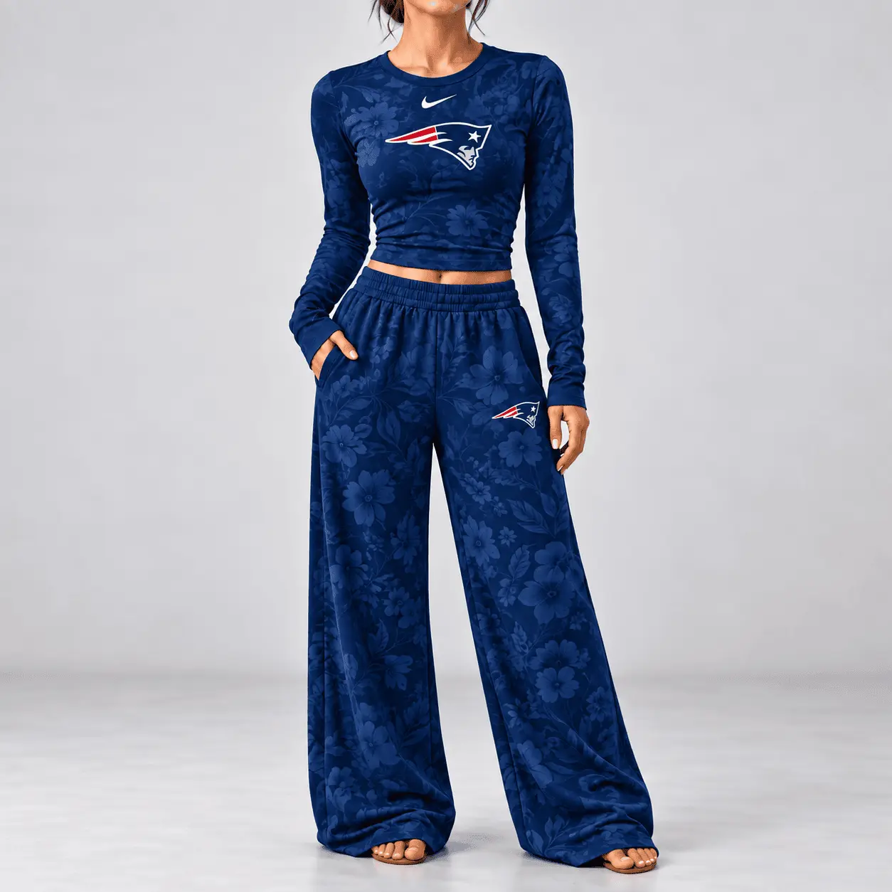 New England Patriots | Premium NFL Game Day Bloom Long Sleeve Shirt & Pants Set TD - Image 2