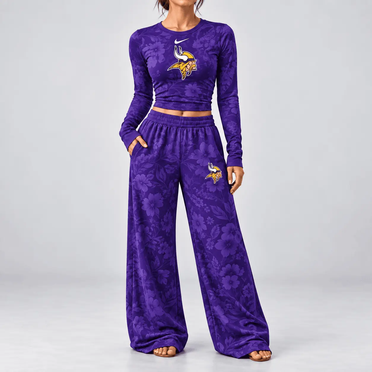 Minnesota Vikings | Premium NFL Game Day Bloom Long Sleeve Shirt & Pants Set TD - Image 2