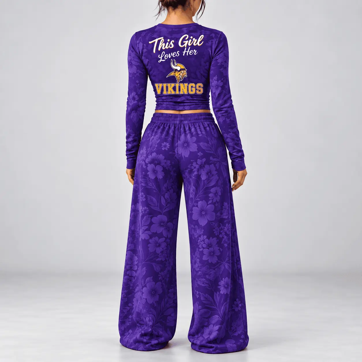 Minnesota Vikings | Premium NFL Game Day Bloom Long Sleeve Shirt & Pants Set TD - Image 3