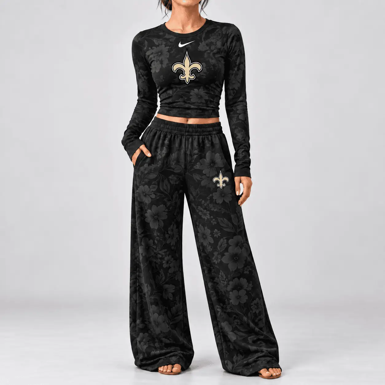 New Orleans Saints | Premium NFL Game Day Bloom Long Sleeve Shirt & Pants Set TD - Image 2