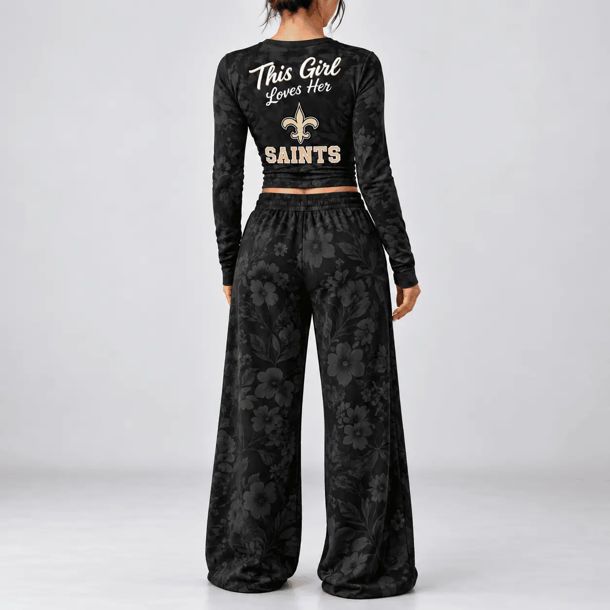New Orleans Saints | Premium NFL Game Day Bloom Long Sleeve Shirt & Pants Set TD - Image 3