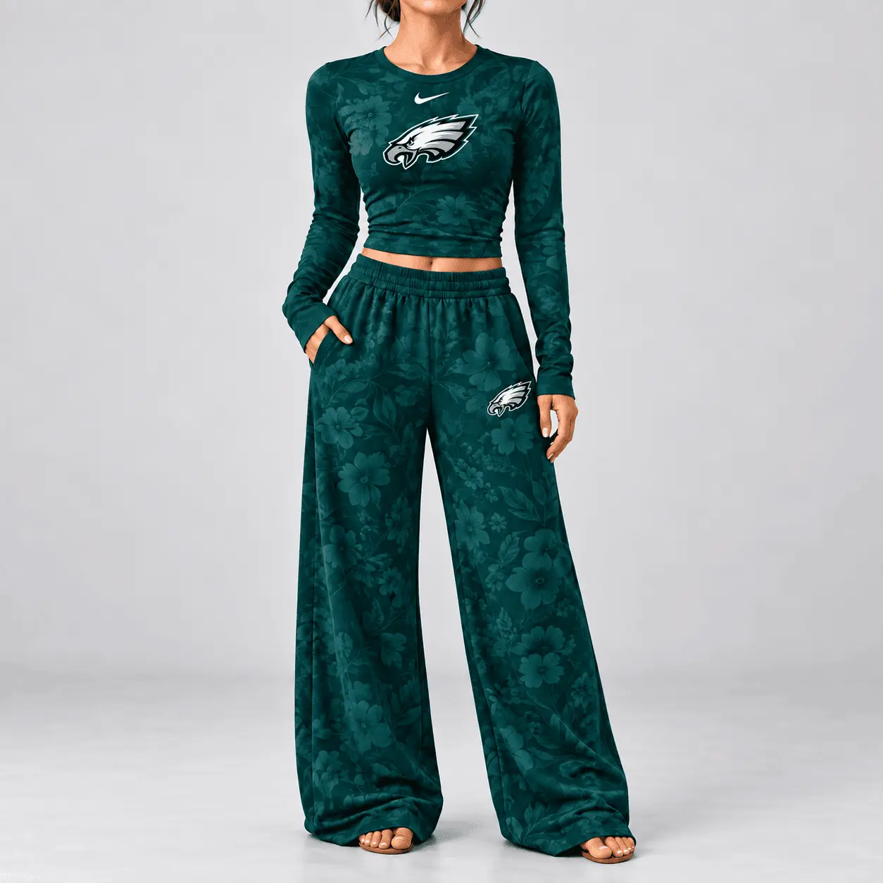 Philadelphia Eagles | Premium NFL Game Day Bloom Long Sleeve Shirt & Pants Set TD - Image 2