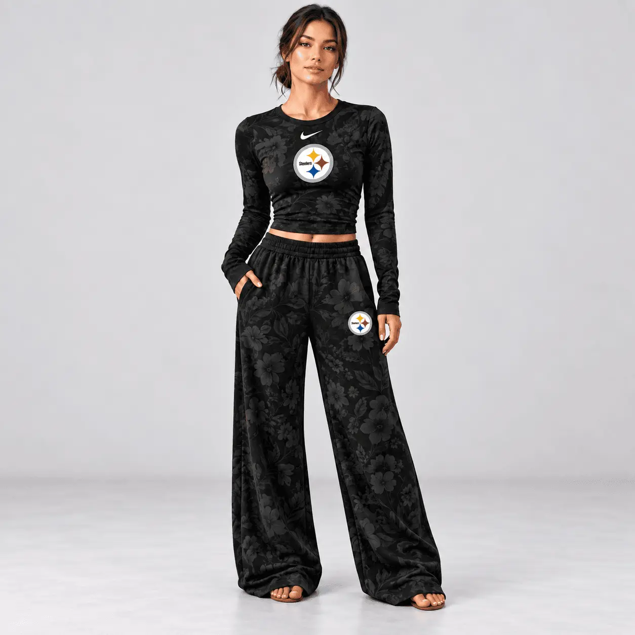 Pittsburgh Steelers | Premium NFL Game Day Bloom Long Sleeve Shirt & Pants Set TD - Image 2