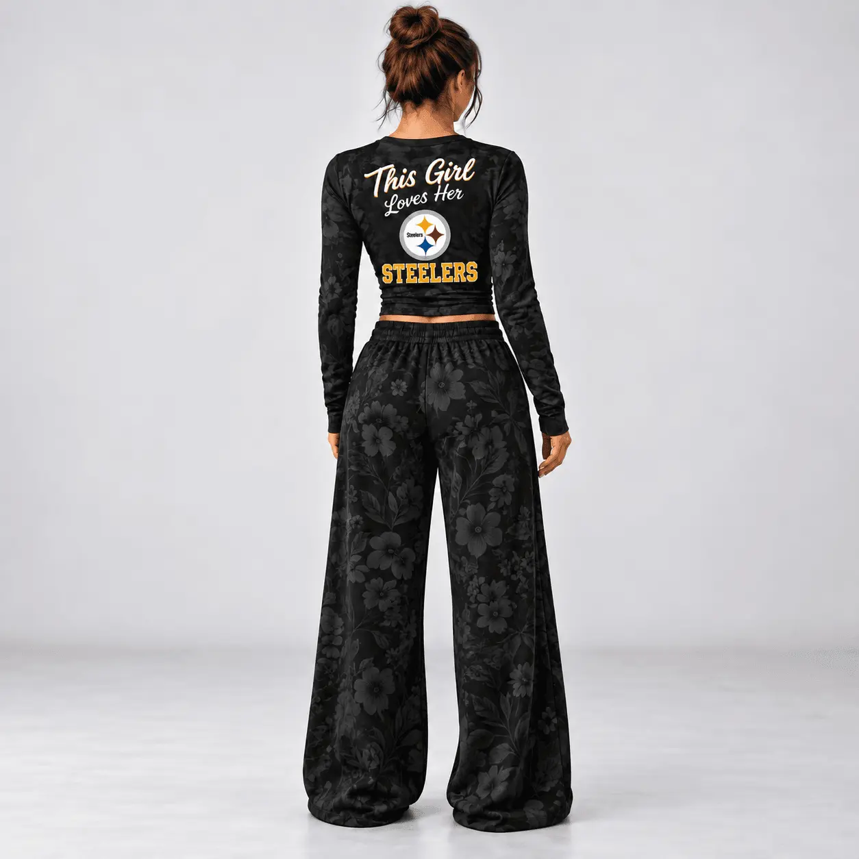 Pittsburgh Steelers | Premium NFL Game Day Bloom Long Sleeve Shirt & Pants Set TD - Image 3