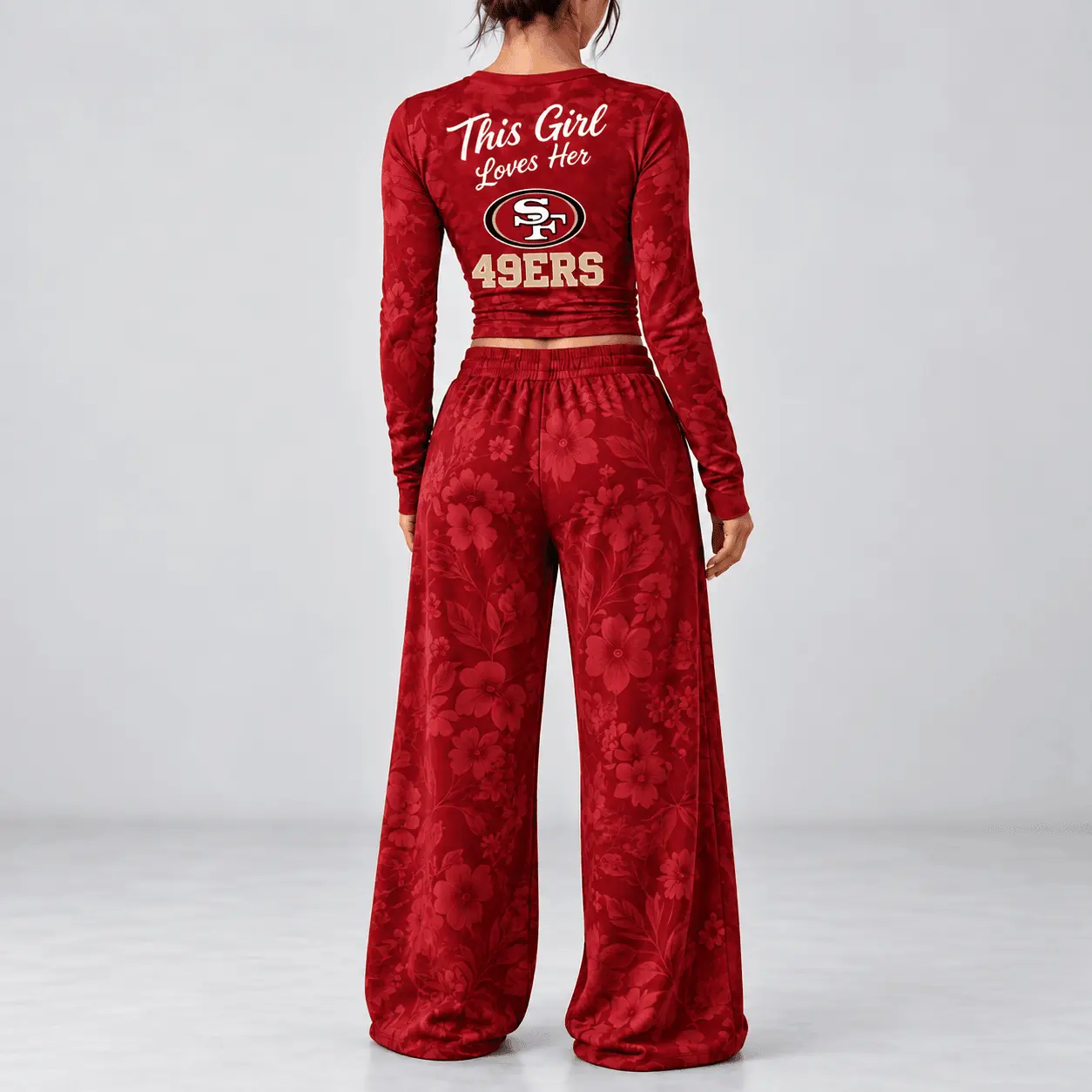 San Francisco 49ers | Premium NFL Game Day Bloom Long Sleeve Shirt & Pants Set TD - Image 3