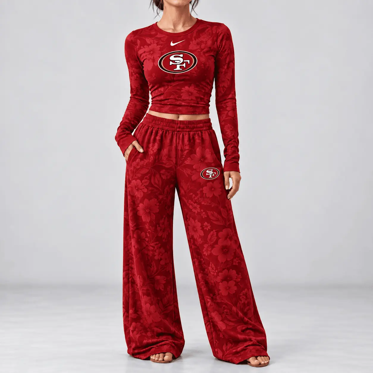 San Francisco 49ers | Premium NFL Game Day Bloom Long Sleeve Shirt & Pants Set TD - Image 2