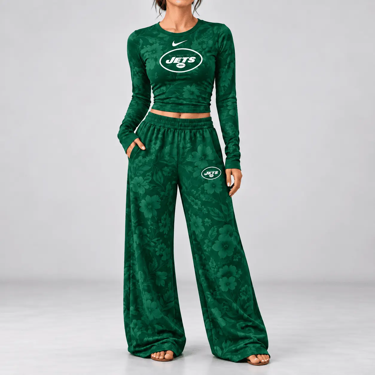 New York Jets | Premium NFL Game Day Bloom Long Sleeve Shirt & Pants Set TD - Image 2