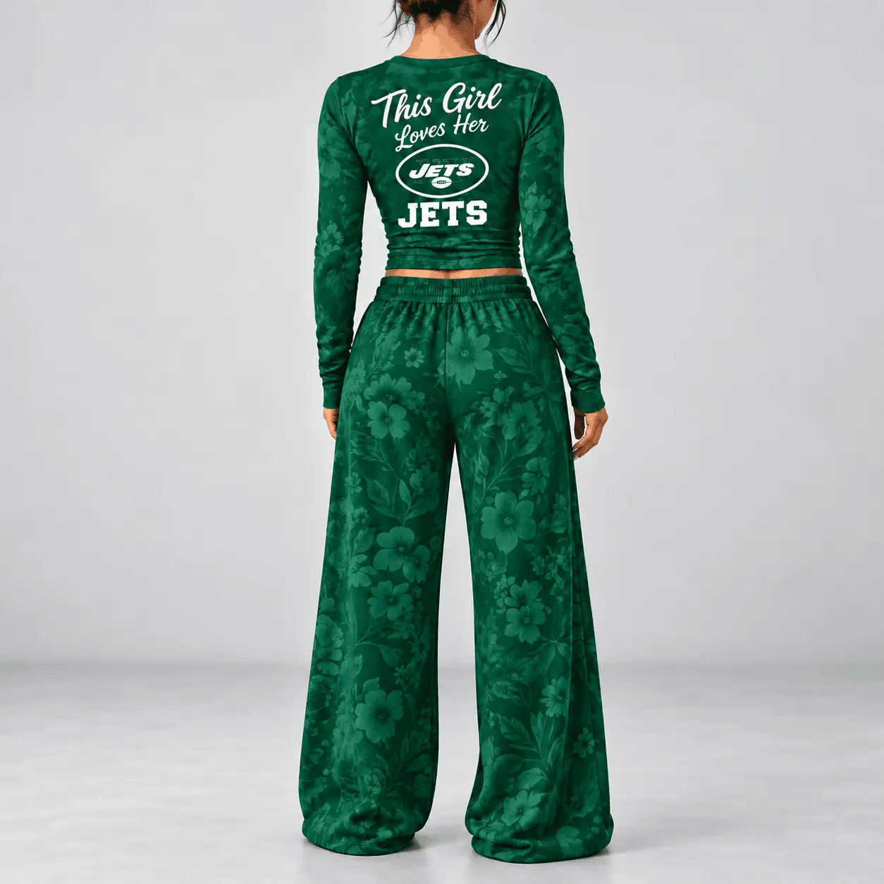 New York Jets | Premium NFL Game Day Bloom Long Sleeve Shirt & Pants Set TD - Image 3