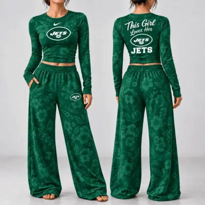 New York Jets | Premium NFL Game Day Bloom Long Sleeve Shirt & Pants Set TD