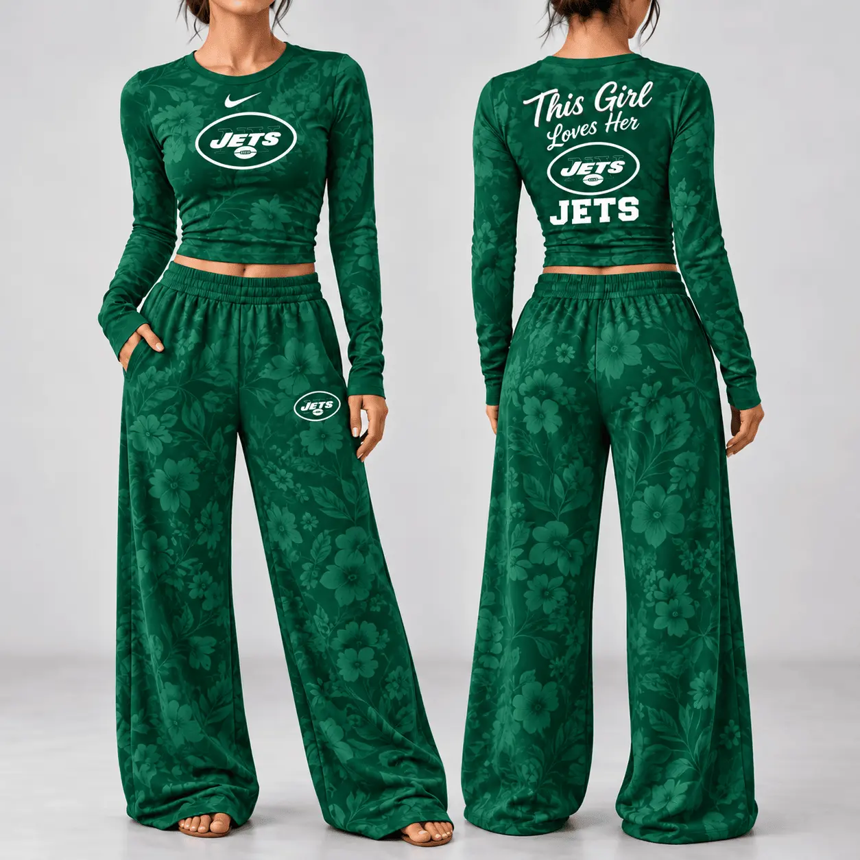 New York Jets | Premium NFL Game Day Bloom Long Sleeve Shirt & Pants Set TD