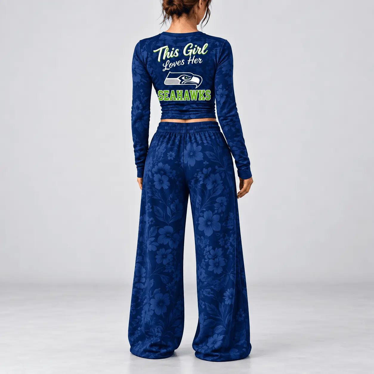 Seattle Seahawks | Premium NFL Game Day Bloom Long Sleeve Shirt & Pants Set TD - Image 3