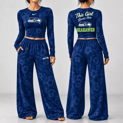 Seattle Seahawks | Premium NFL Game Day Bloom Long Sleeve Shirt & Pants Set TD